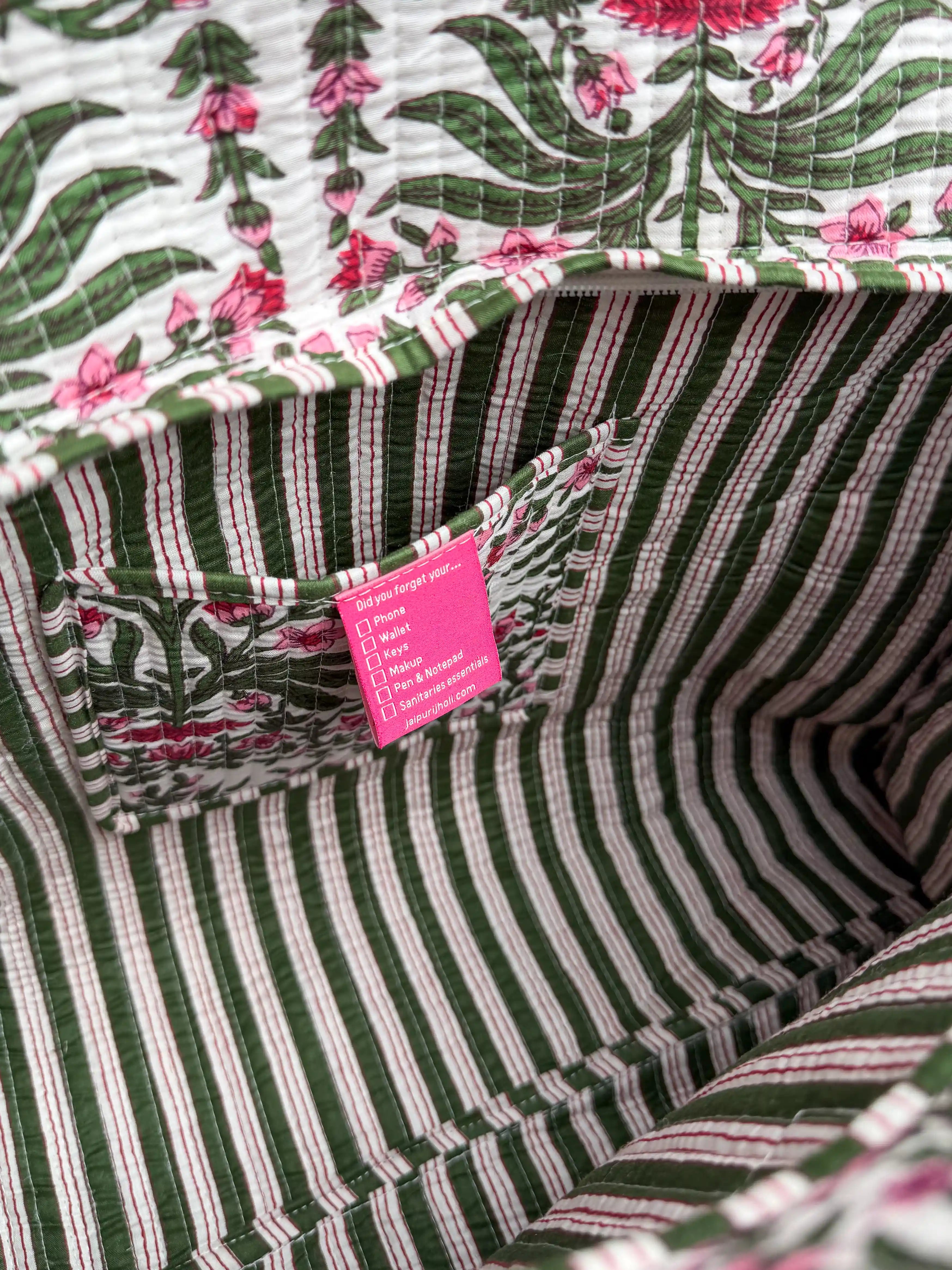 White Garden Whisper Tote Bags with Zip