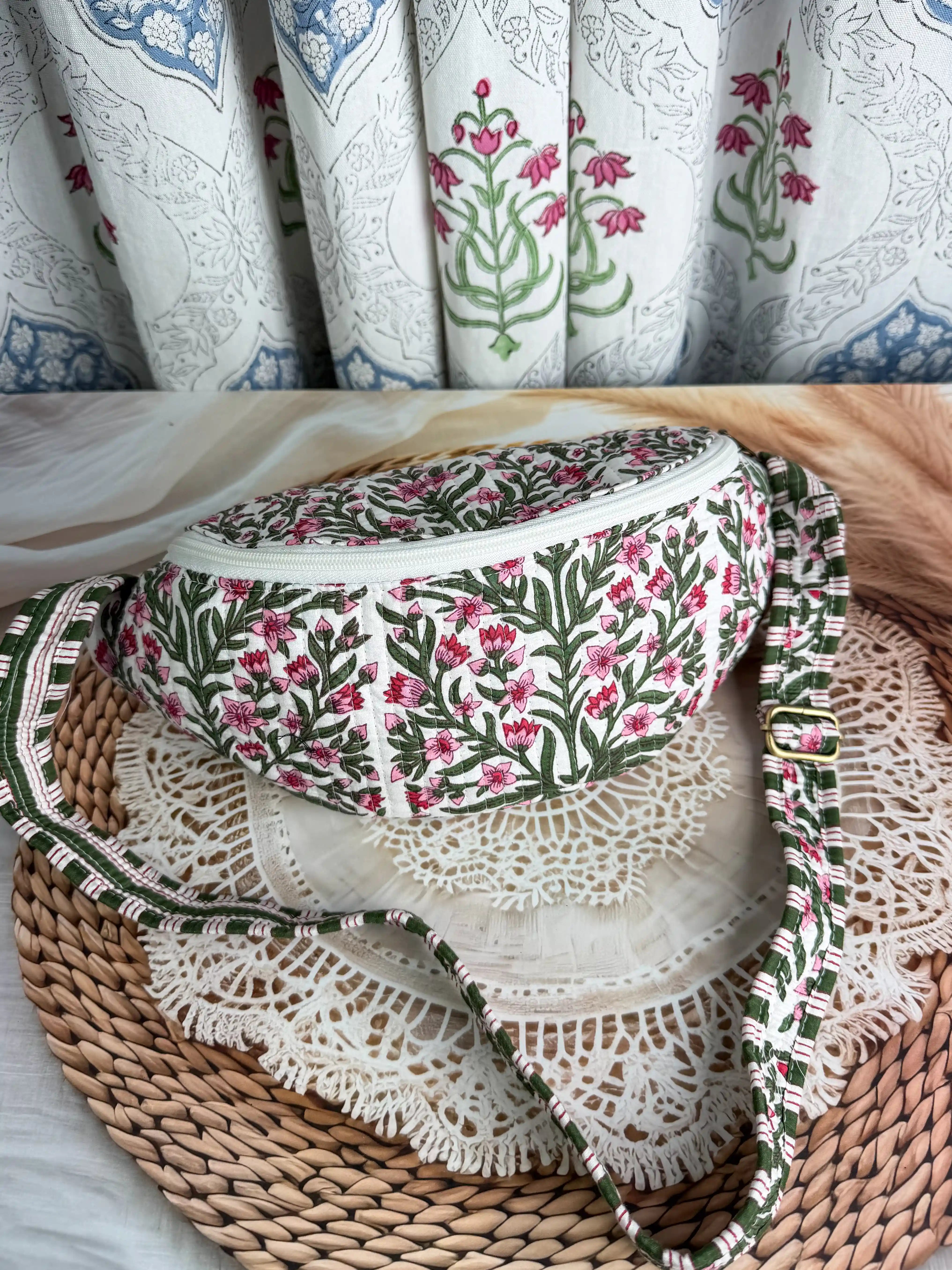 White Garden whisper Fanny Bag