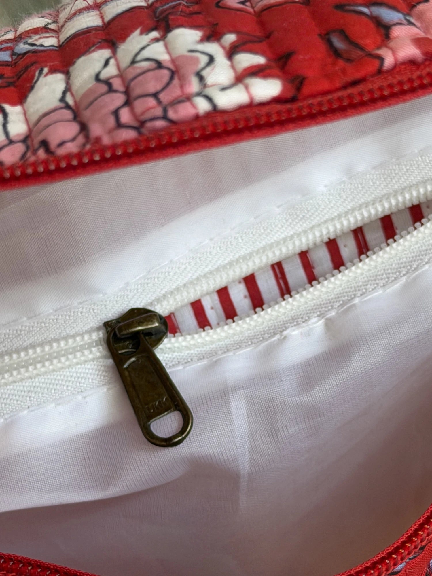 Jaipur Block Print Cotton Quilted Fanny Bag / Waist Bag in red floral print back view