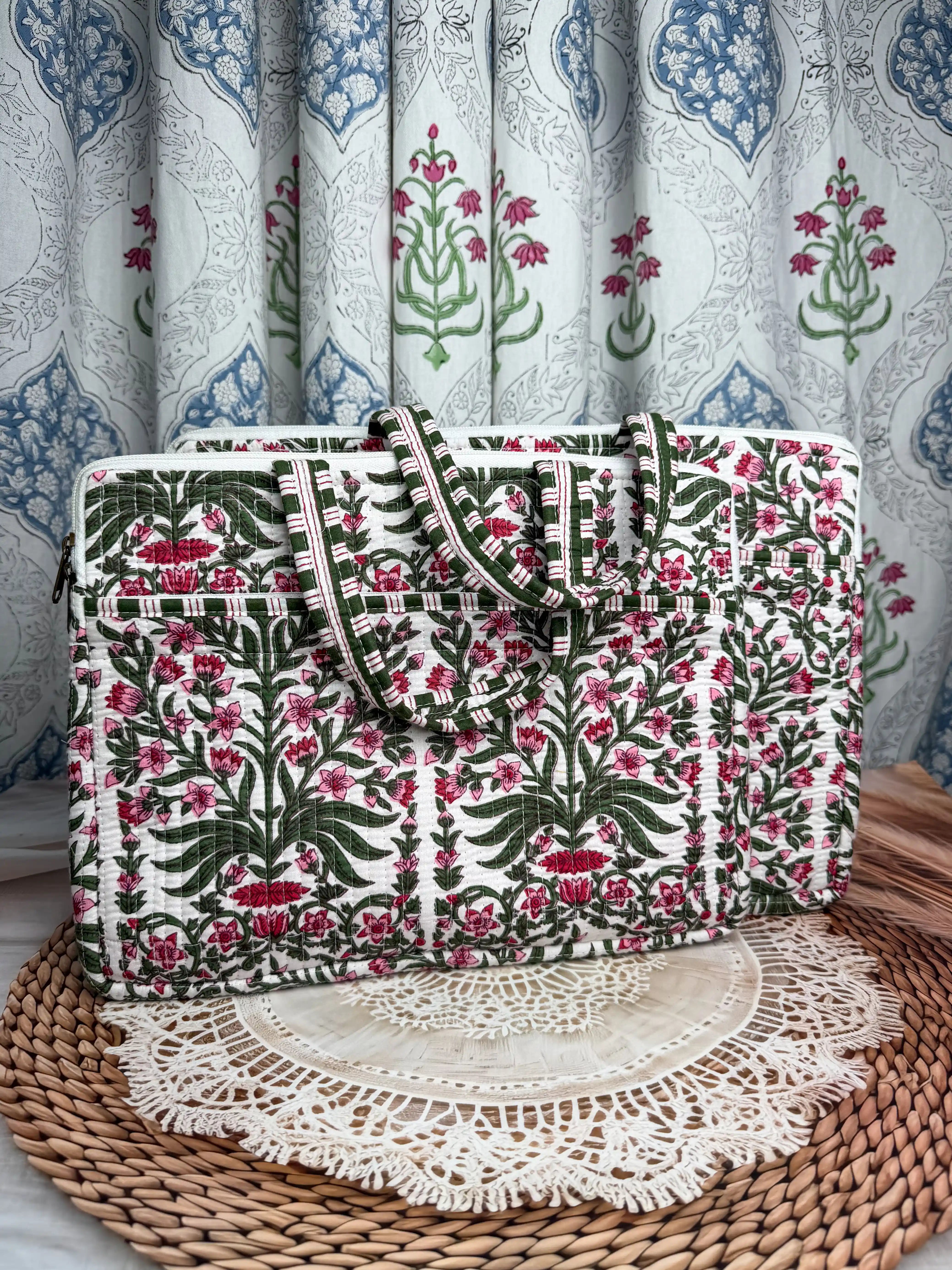 White Garden whisper Laptop bag(1pc)